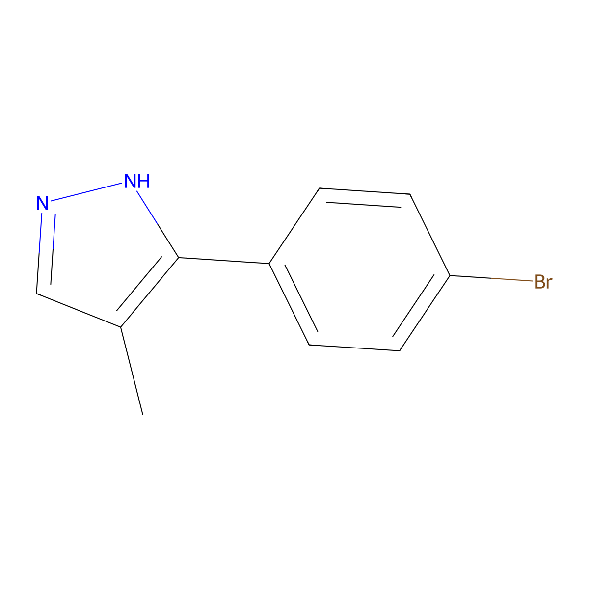 3-(4-Bromophenyl)-4-methyl-1H-pyrazole molecular structure, CAS 208511-70-0