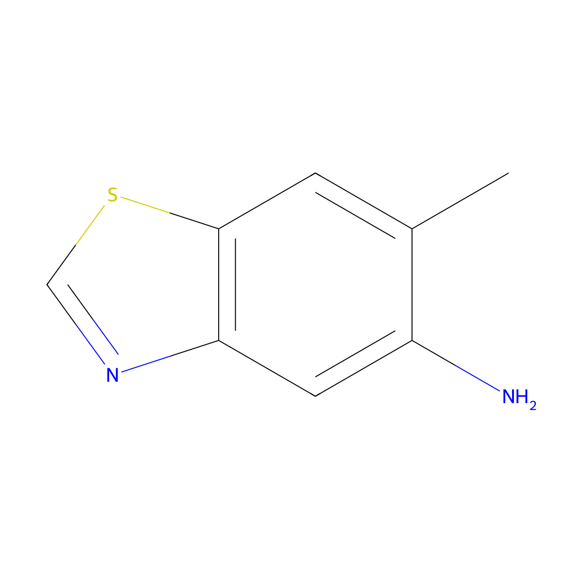 6-Methylbenzo[d]thiazol-5-amine molecular structure, CAS 208512-69-0