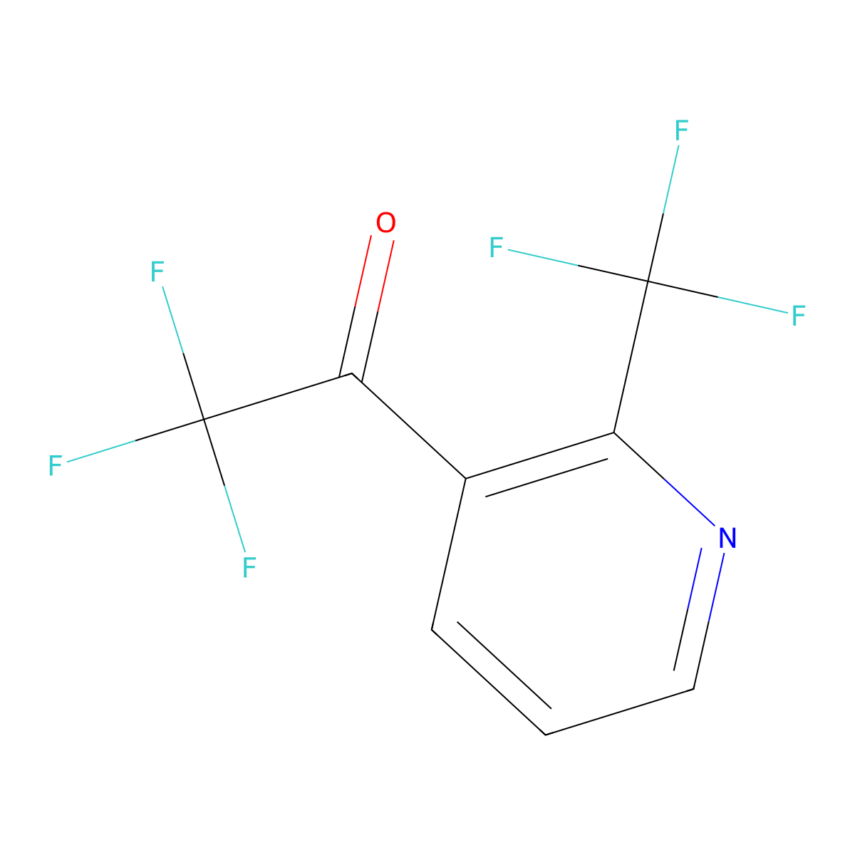 2,2,2-Trifluoro-1-(2-(trifluoromethyl)pyridin-3-yl)ethanone molecular structure, CAS 208517-34-4