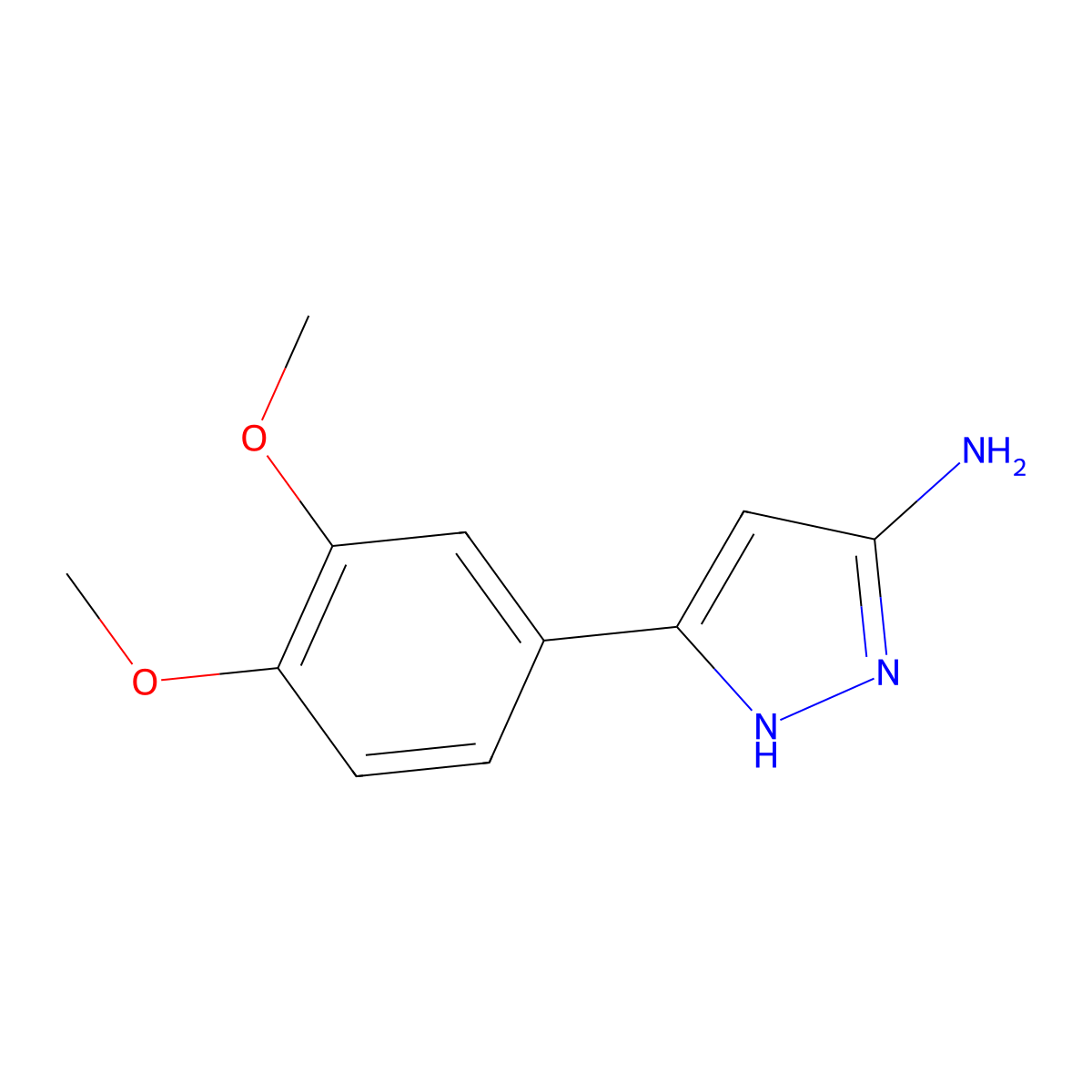 5-(3,4-Dimethoxyphenyl)-1H-pyrazol-3-amine molecular structure, CAS 208519-08-8