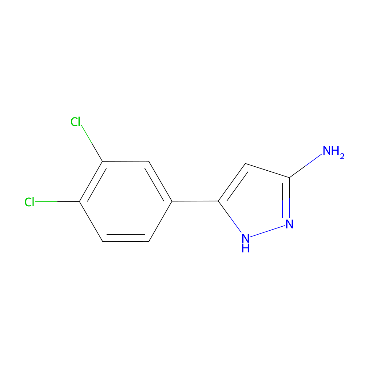 5-(3,4-Dichlorophenyl)-1H-pyrazol-3-amine molecular structure, CAS 208519-10-2