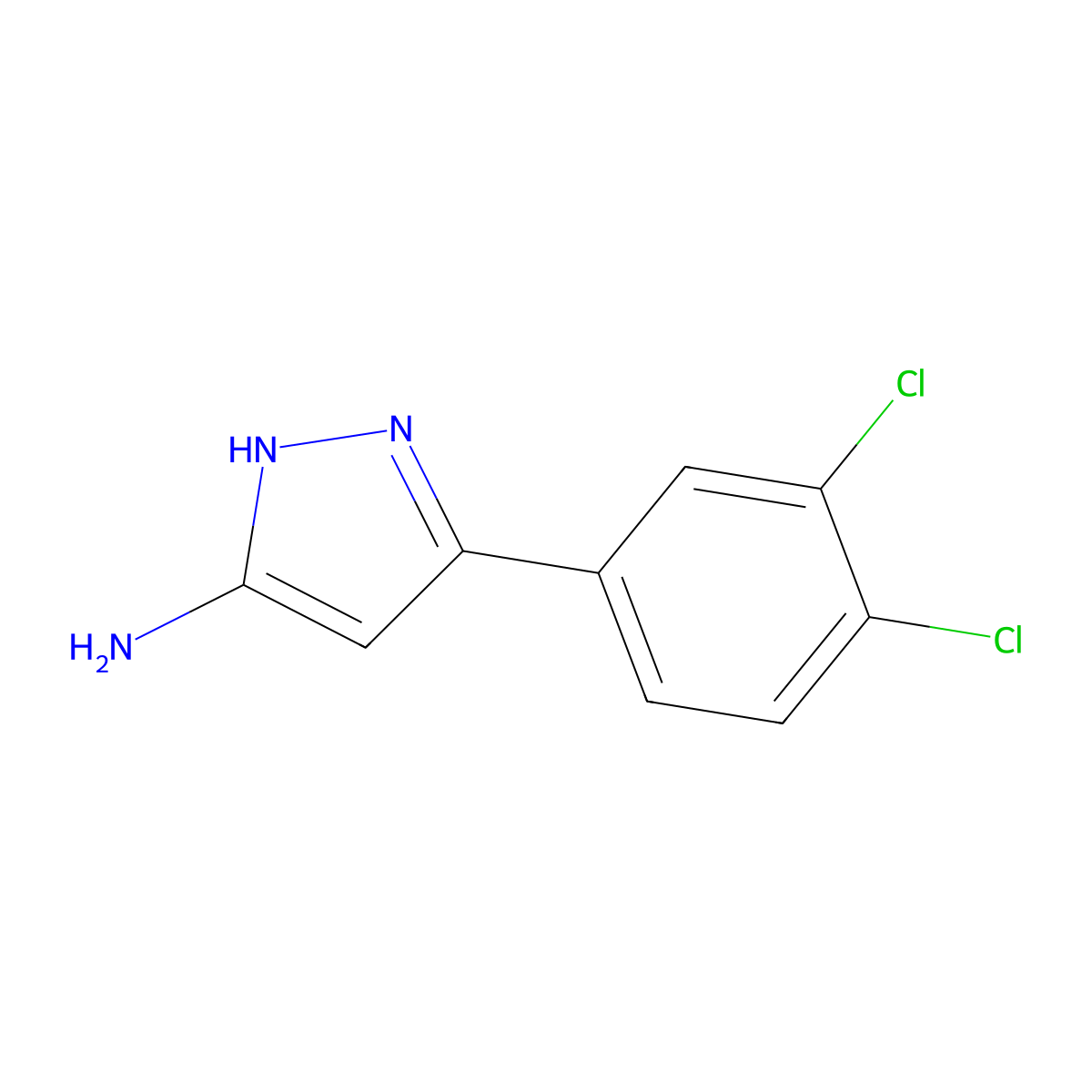 5-(3,4-Dichlorophenyl)-1H-pyrazol-3-amine molecular structure, CAS 208519-10-2