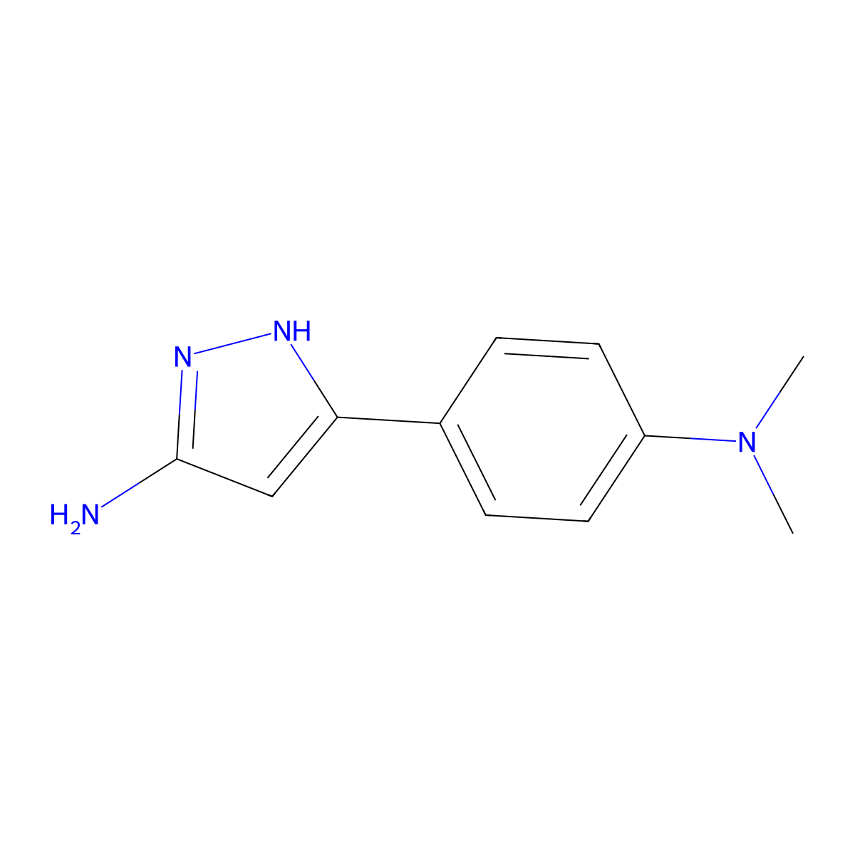 5-[4-(Dimethylamino)phenyl]-1H-pyrazol-3-amine molecular structure, CAS 208519-11-3