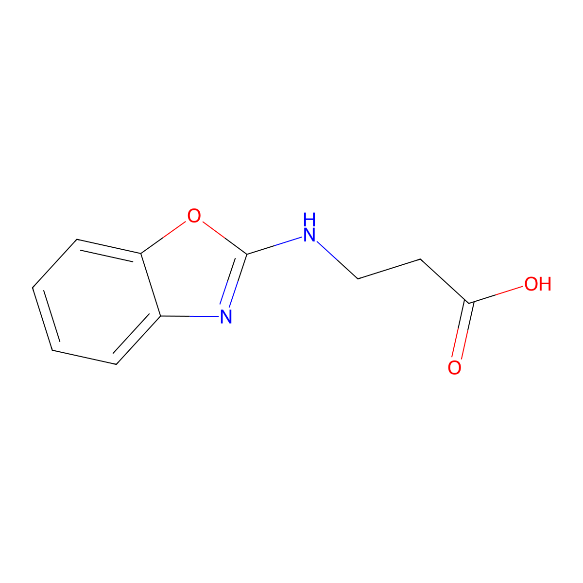 3-(Benzo[d]oxazol-2-ylamino)propanoic acid molecular structure, CAS 20852-33-9