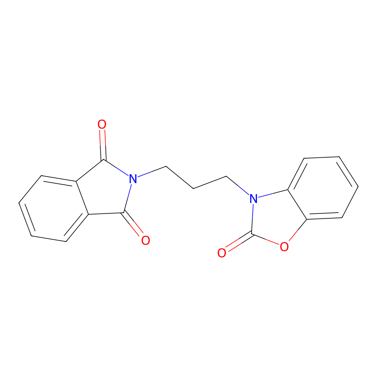 Phthalimide, N-(3-(2-oxo-3-benzoxazolinyl)propyl)- molecular structure, CAS 20852-44-2