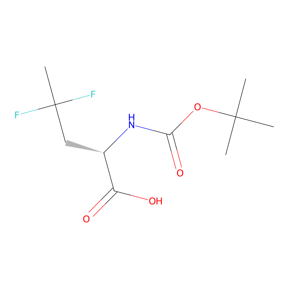 (S)-2-tert-Butoxycarbonylamino-4,4-difluoropentanoic acid molecular structure, CAS 208521-08-8