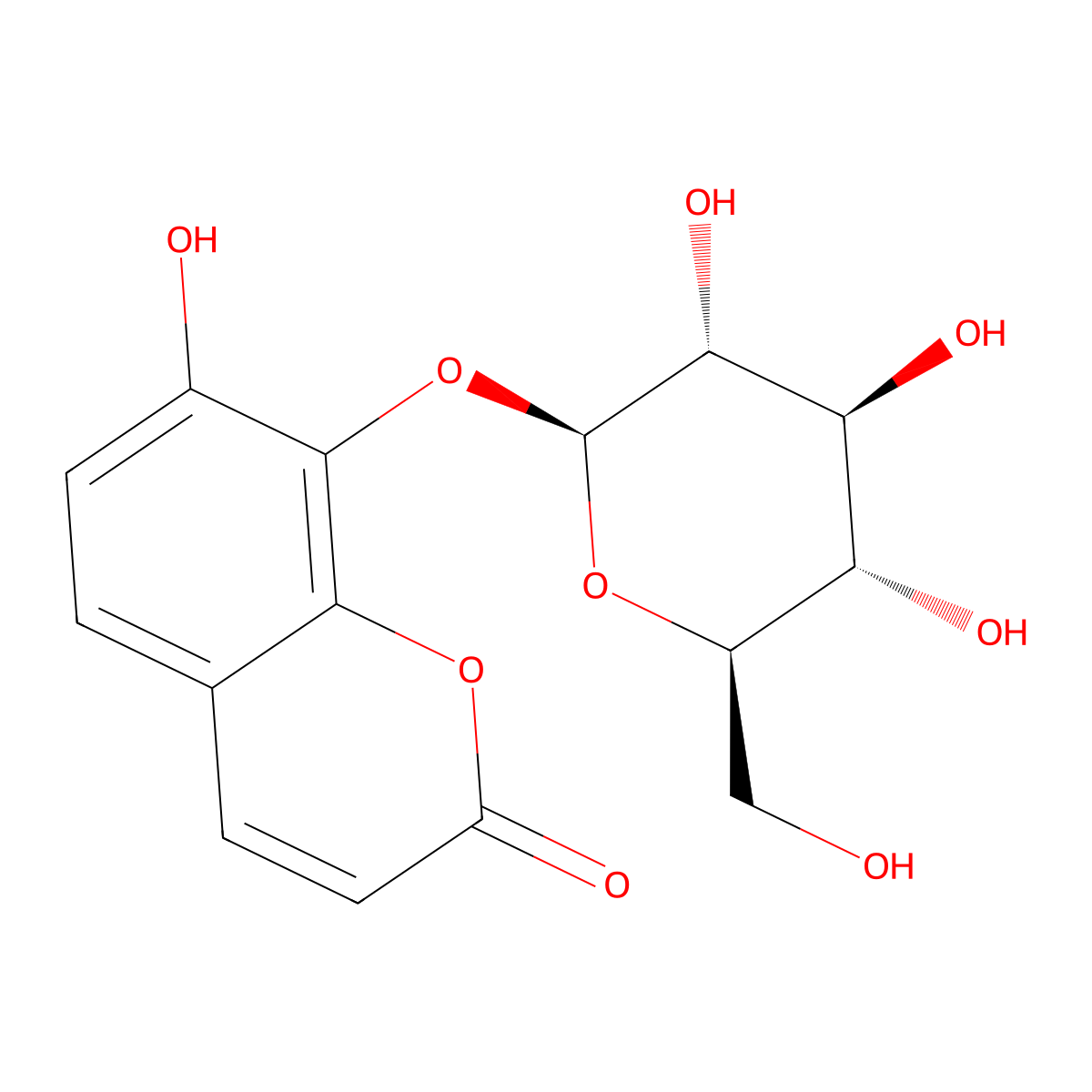 Daphnetin-8-glucoside molecular structure, CAS 20853-56-9