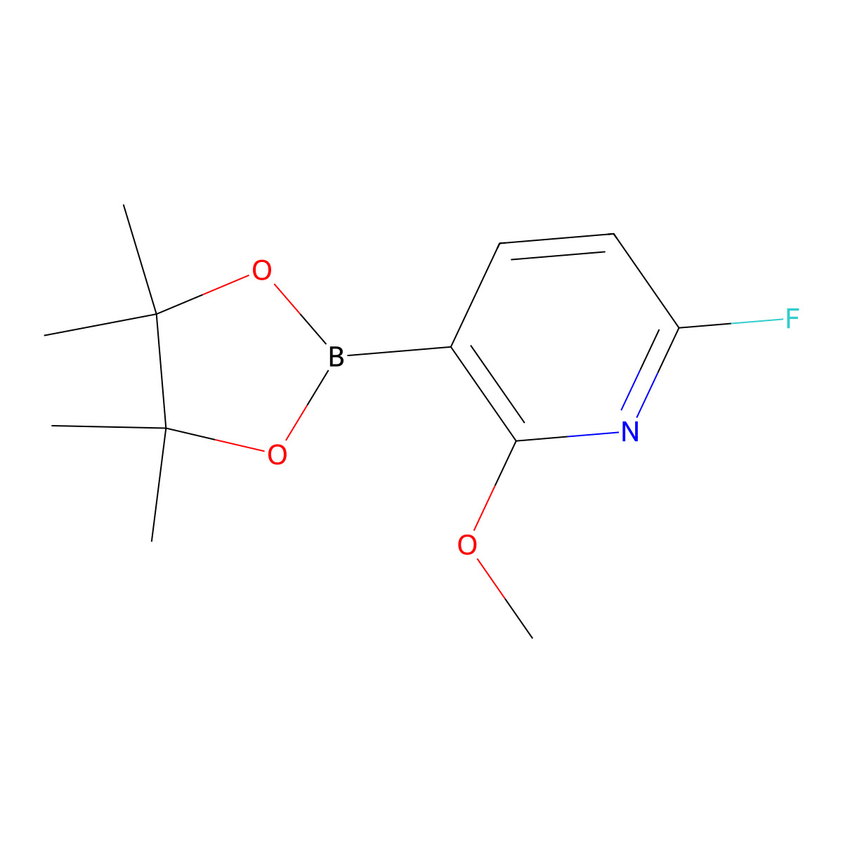 6-Fluoro-2-methoxy-3-(4,4,5,5-tetramethyl-1,3,2-dioxaborolan-2-YL)pyridine molecular structure, CAS 2085307-49-7
