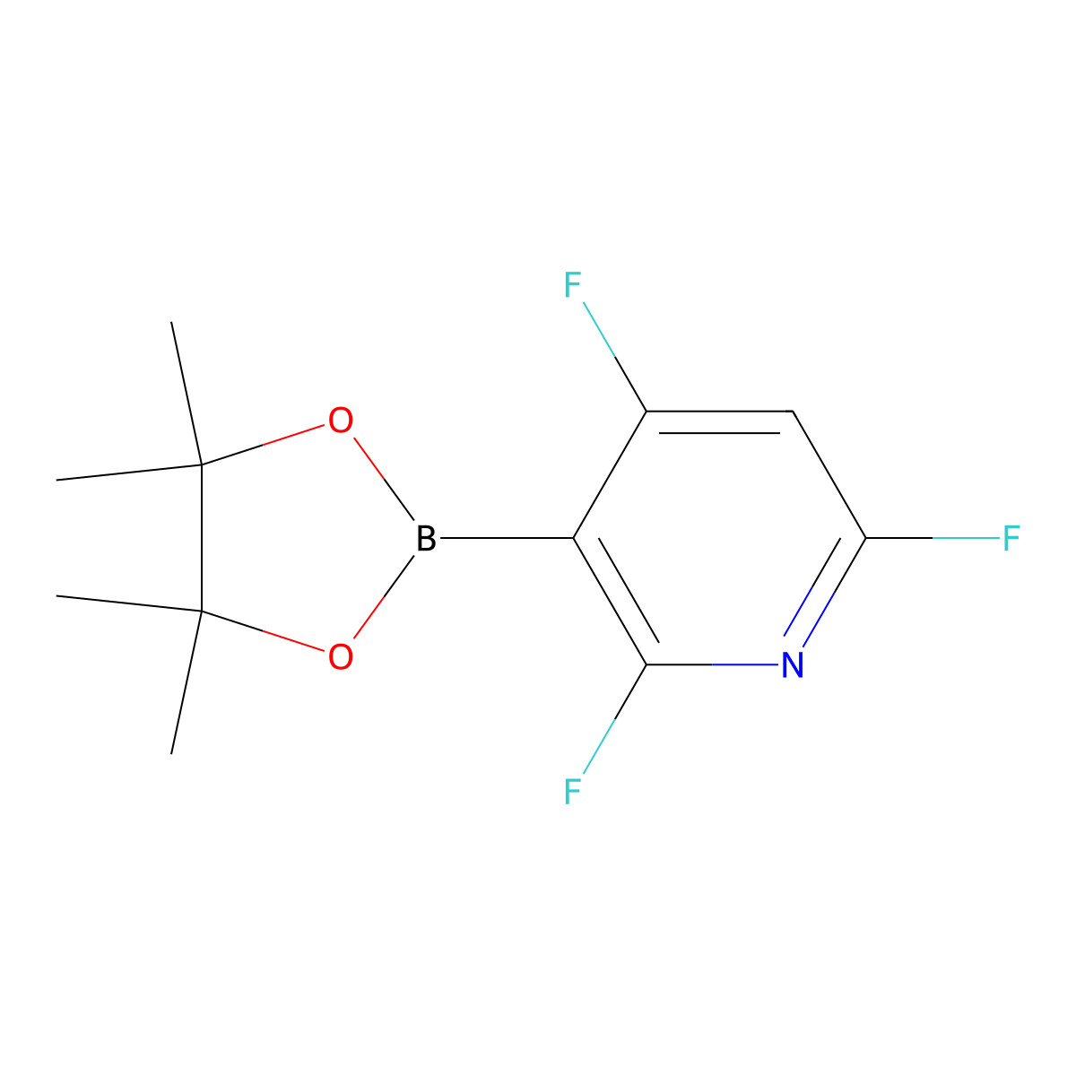 2,4,6-Trifluoro-3-(4,4,5,5-tetramethyl-1,3,2-dioxaborolan-2-yl)pyridine molecular structure, CAS 2085307-57-7
