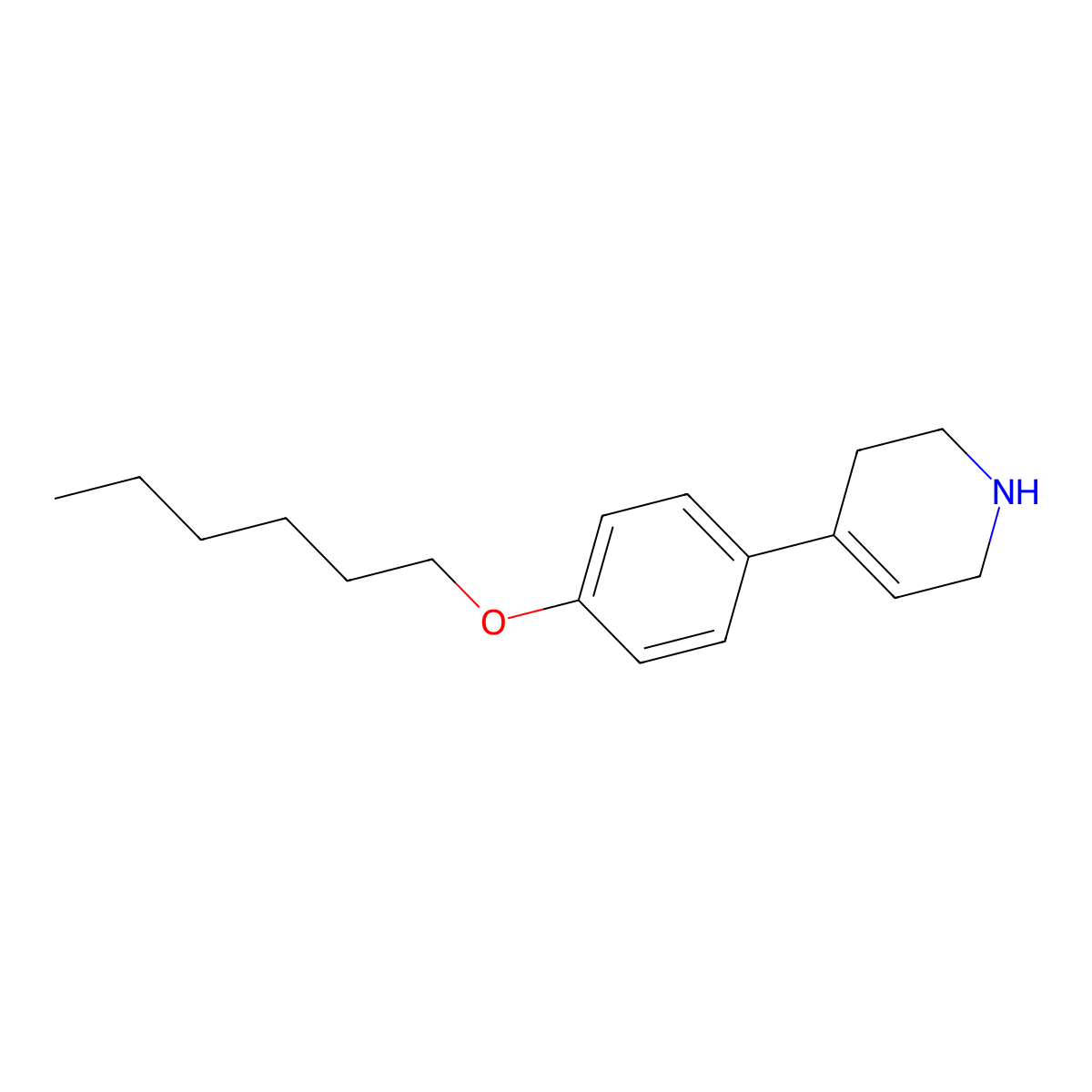 4-(4-Hexyloxyphenyl)-1,2,3,6-tetrahydropiridine molecular structure, CAS 208537-22-8