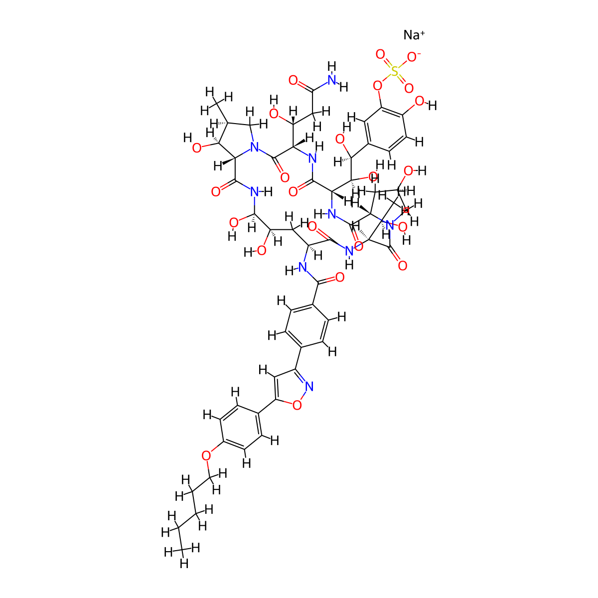 Micafungin Sodium molecular structure, CAS 208538-73-2