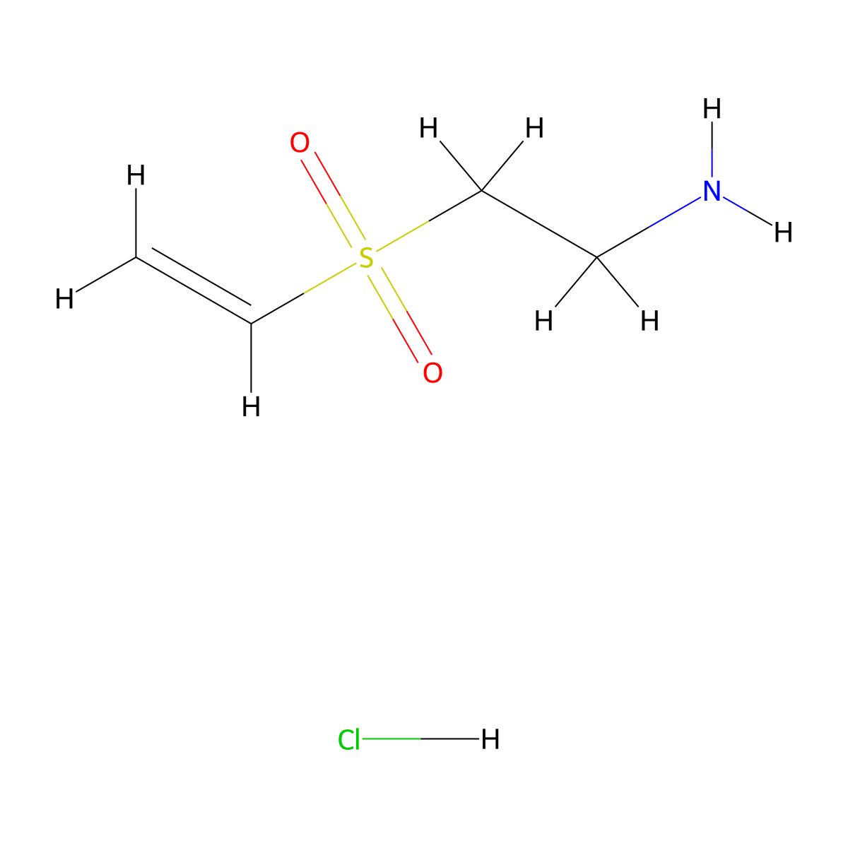 (2-Aminoethanesulfonyl)ethene hydrochloride molecular structure, CAS 20854-32-4