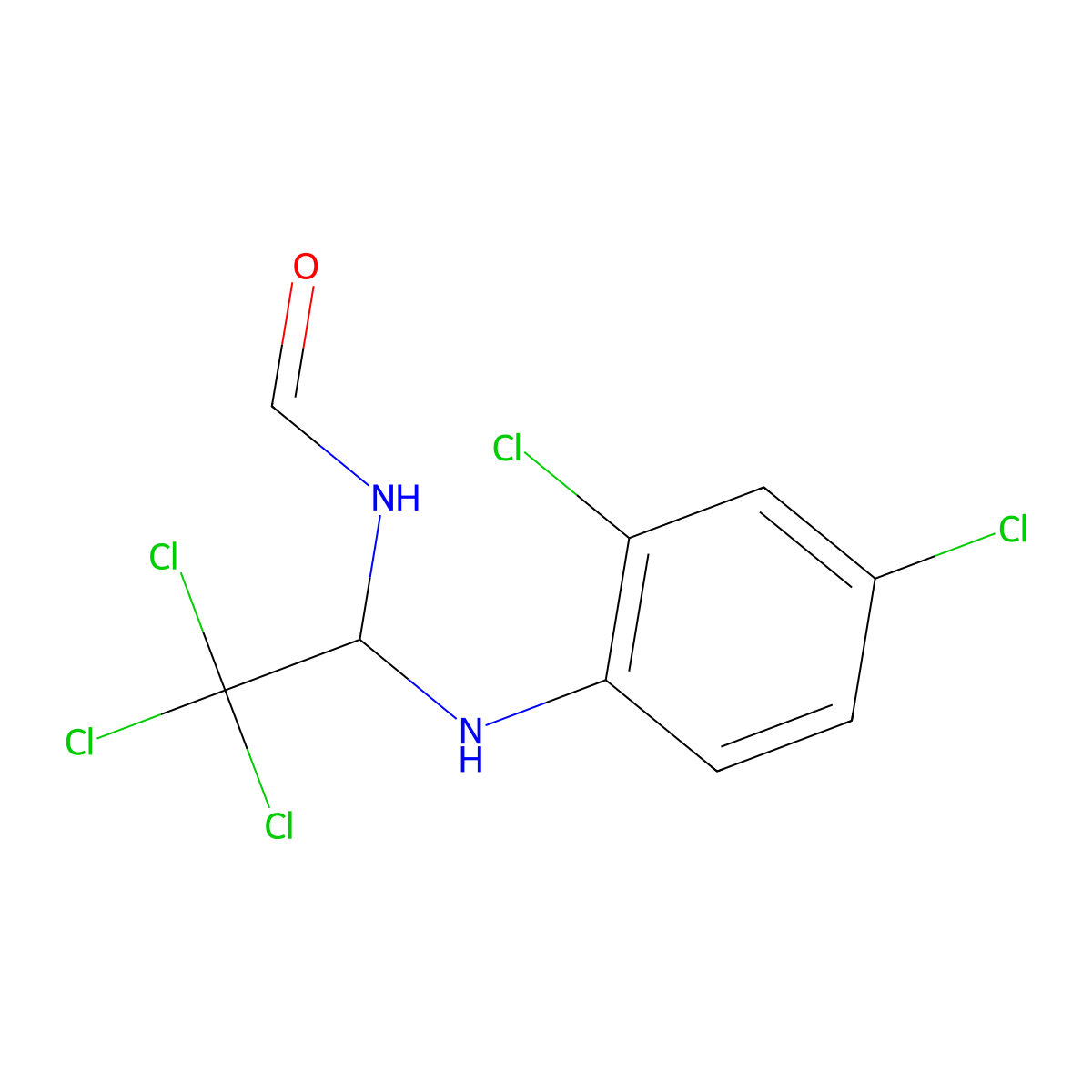 2,2,2-Trichloro-1-(2,4-dichloroanilino)ethylformamide molecular structure, CAS 20856-64-8