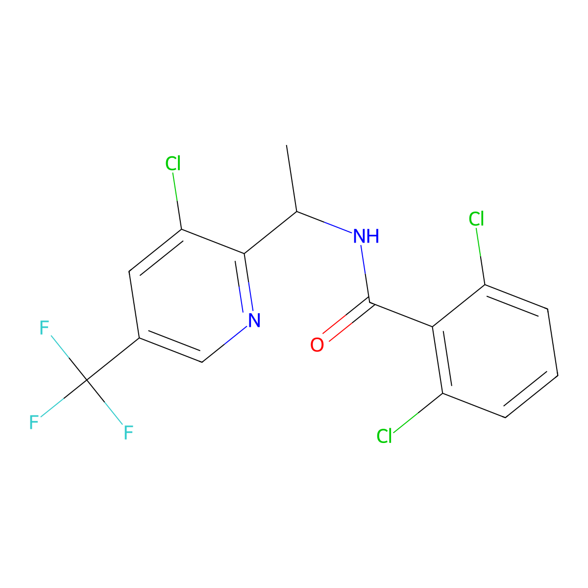 2,6-dichloro-N-[1-[3-chloro-5-(trifluoromethyl)pyridin-2-yl]ethyl]benzamide molecular structure, CAS 2085689-86-5