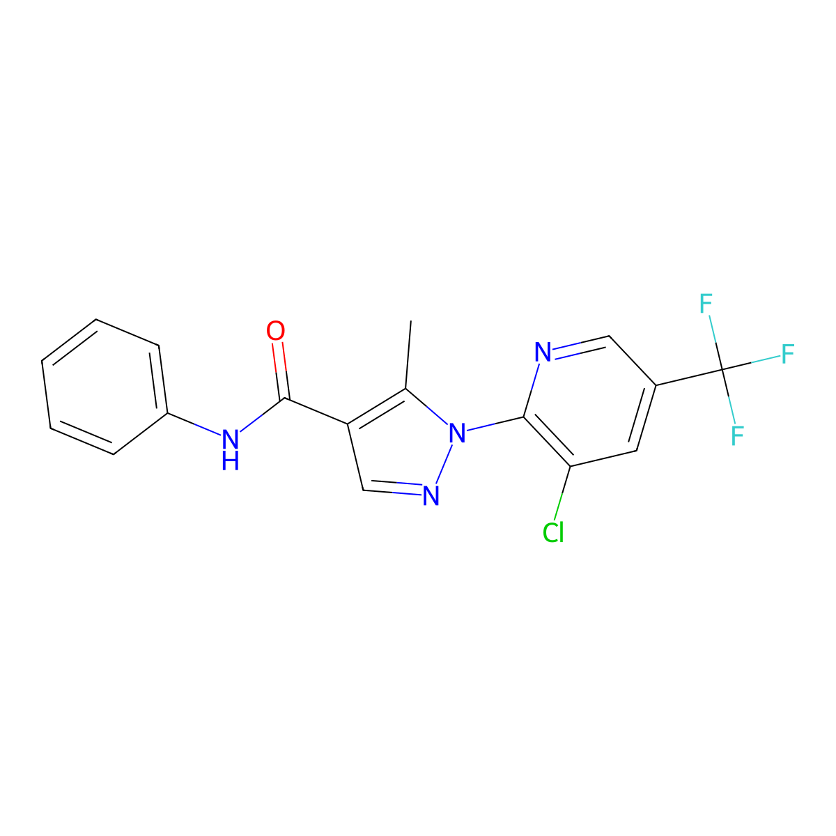 1-[3-chloro-5-(trifluoromethyl)pyridin-2-yl]-5-methyl-N-phenyl-1H-pyrazole-4-carboxamide molecular structure, CAS 2085690-02-2