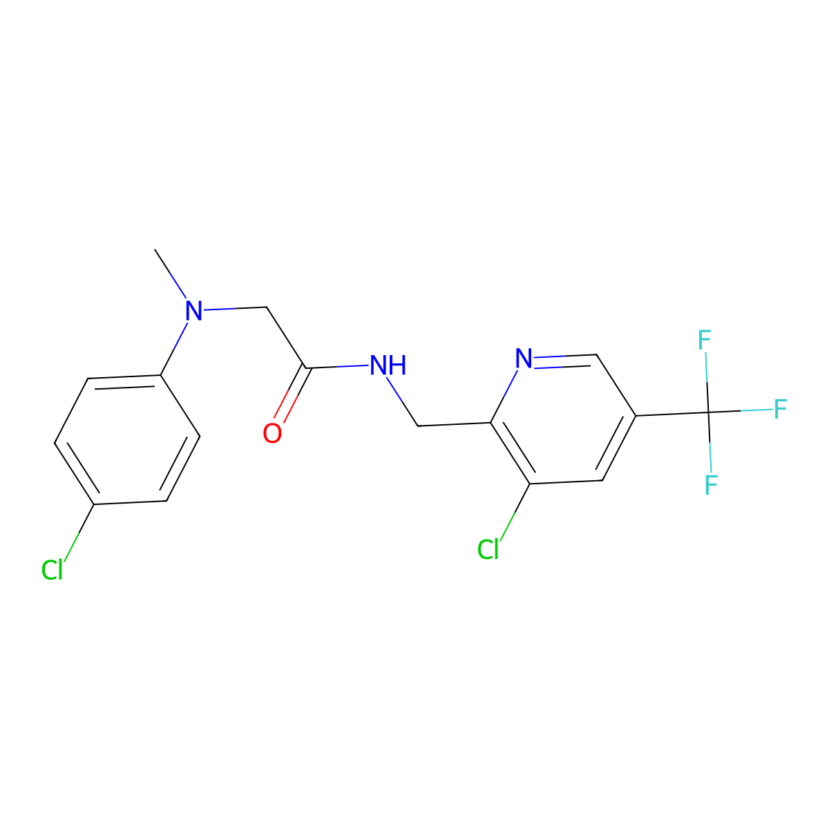 N-{[3-chloro-5-(trifluoromethyl)pyridin-2-yl]methyl}-2-[(4-chlorophenyl)(methyl)amino]acetamide molecular structure, CAS 2085690-03-3