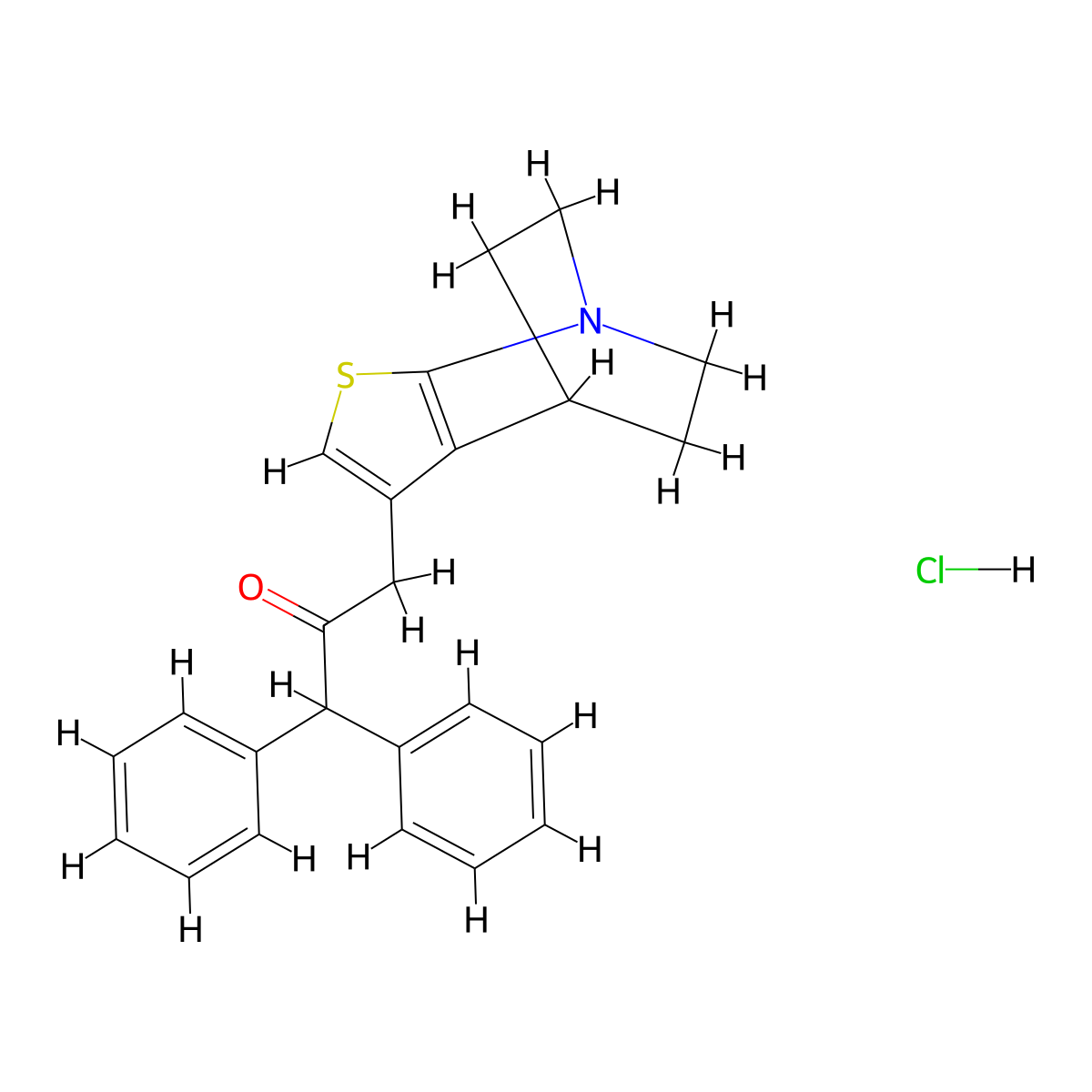 1,1-Diphenyl-3-{3-thia-1-azatricyclo[5.2.2.0^{2,6}]undeca-2(6),4-dien-5-yl}propan-2-one hydrochloride molecular structure, CAS 2085690-04-4