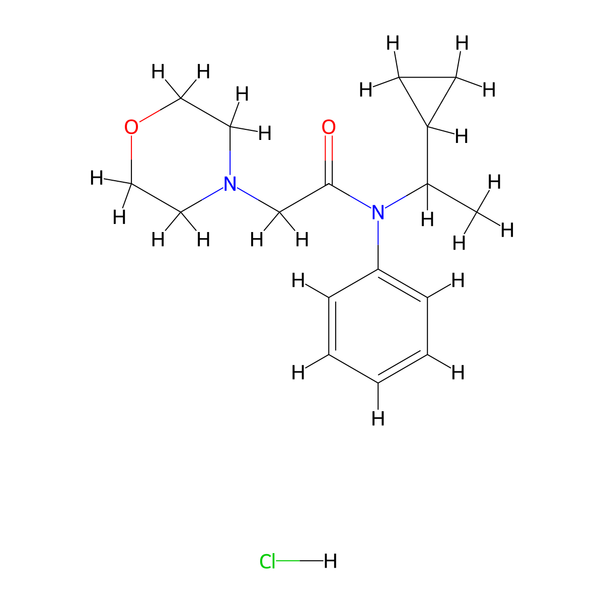 N-(1-cyclopropylethyl)-2-(morpholin-4-yl)-N-phenylacetamide hydrochloride molecular structure, CAS 2085690-13-5