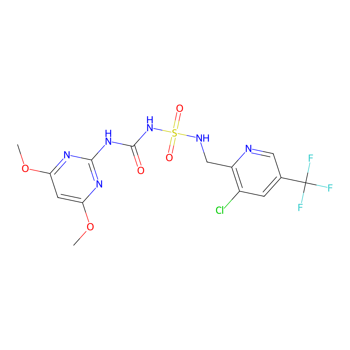 1-({[3-Chloro-5-(trifluoromethyl)pyridin-2-yl]methyl}sulfamoyl)-3-(4,6-dimethoxypyrimidin-2-yl)urea molecular structure, CAS 2085690-35-1