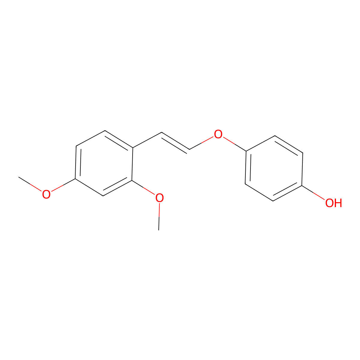4-{[(E)-2-(2,4-dimethoxyphenyl)ethenyl]oxy}phenol molecular structure, CAS 2085696-29-1