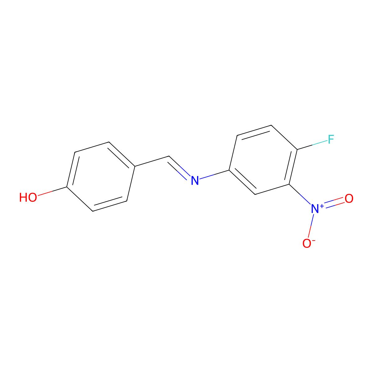4-[(1E)-[(4-fluoro-3-nitrophenyl)imino]methyl]phenol molecular structure, CAS 2085696-30-4