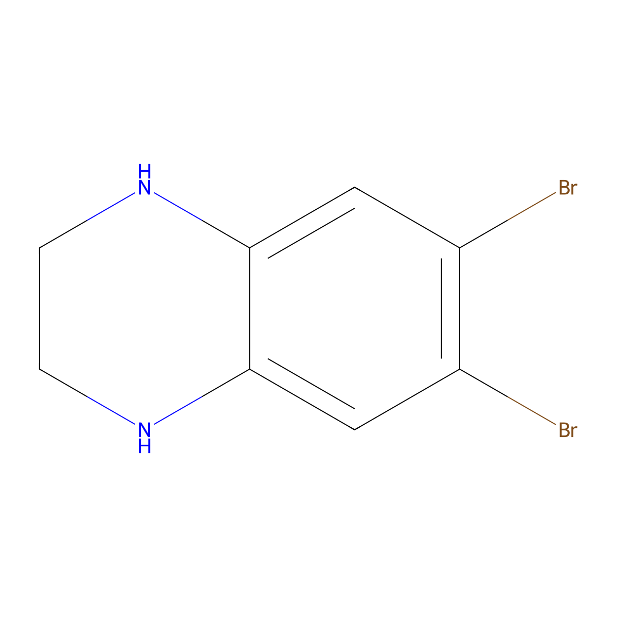 6,7-Dibromo-1,2,3,4-tetrahydroquinoxaline molecular structure, CAS 2085699-22-3