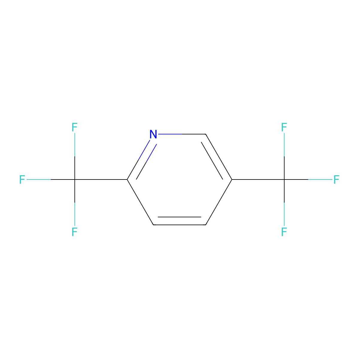 2,5-Bis(trifluoromethyl)pyridine molecular structure, CAS 20857-44-7