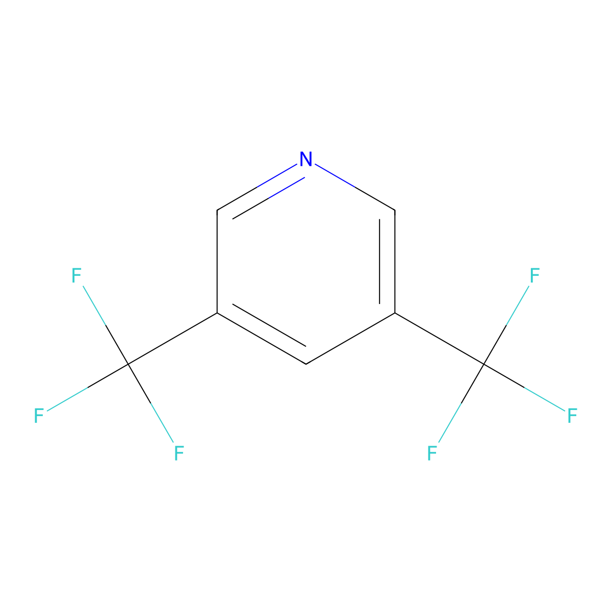 3,5-Bis(trifluoromethyl)pyridine molecular structure, CAS 20857-47-0
