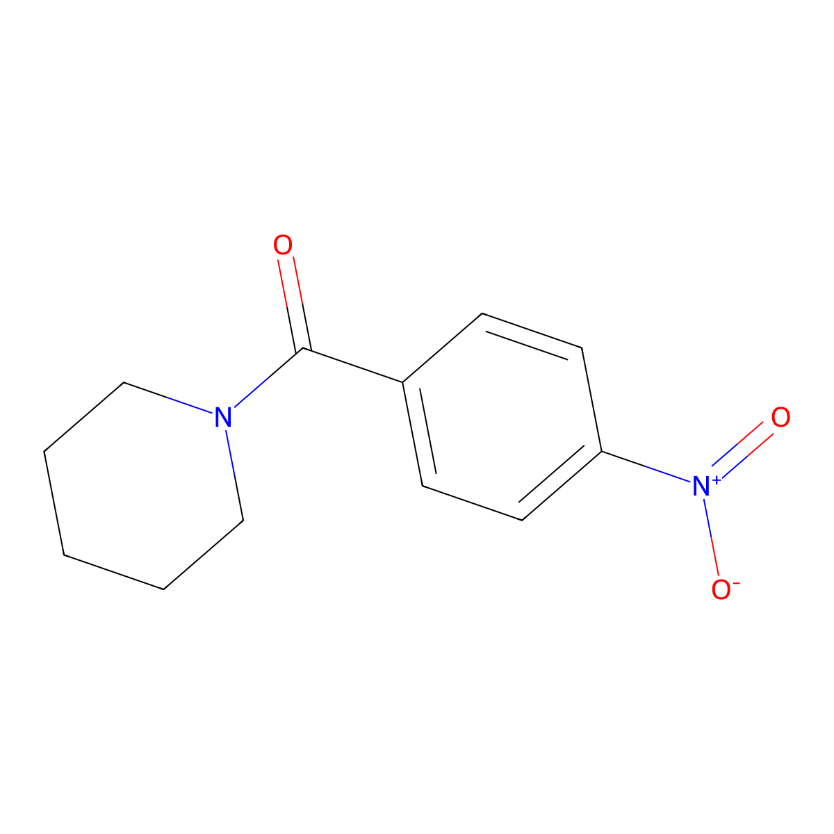 1-(4-Nitrobenzoyl)piperidine molecular structure, CAS 20857-92-5