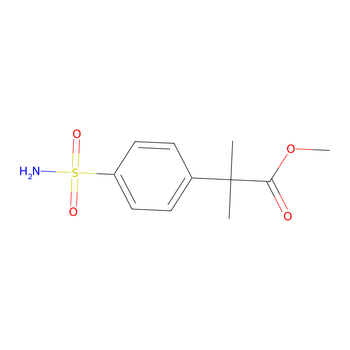 Methyl 2-methyl-2-(4-sulfamoylphenyl)propanoate molecular structure, CAS 2085758-18-3
