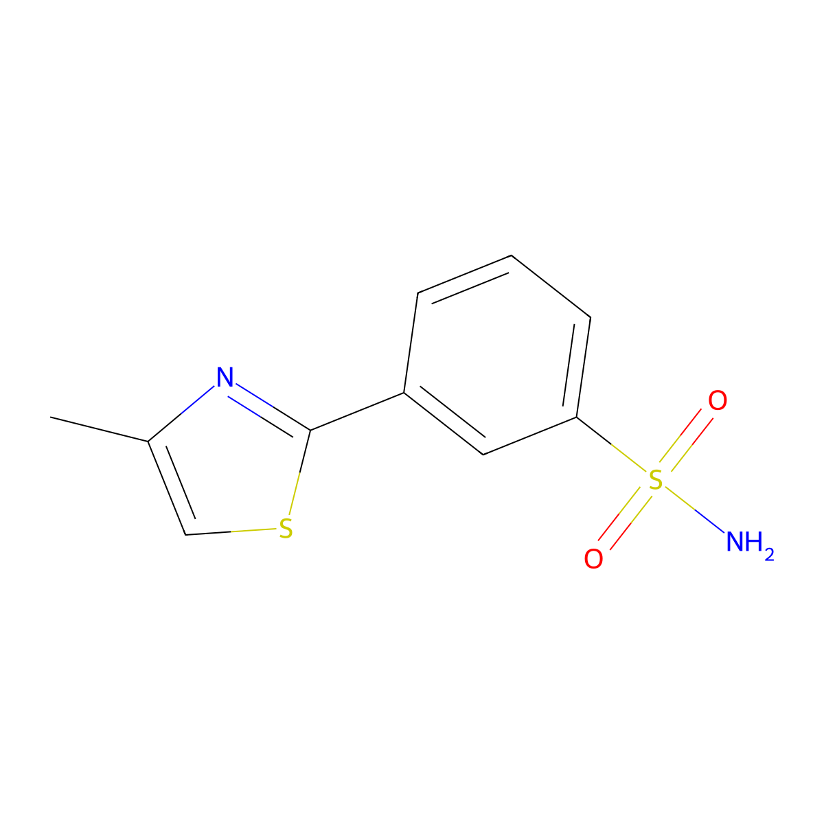 3-(4-Methyl-1,3-thiazol-2-yl)benzene-1-sulfonamide molecular structure, CAS 2085758-34-3