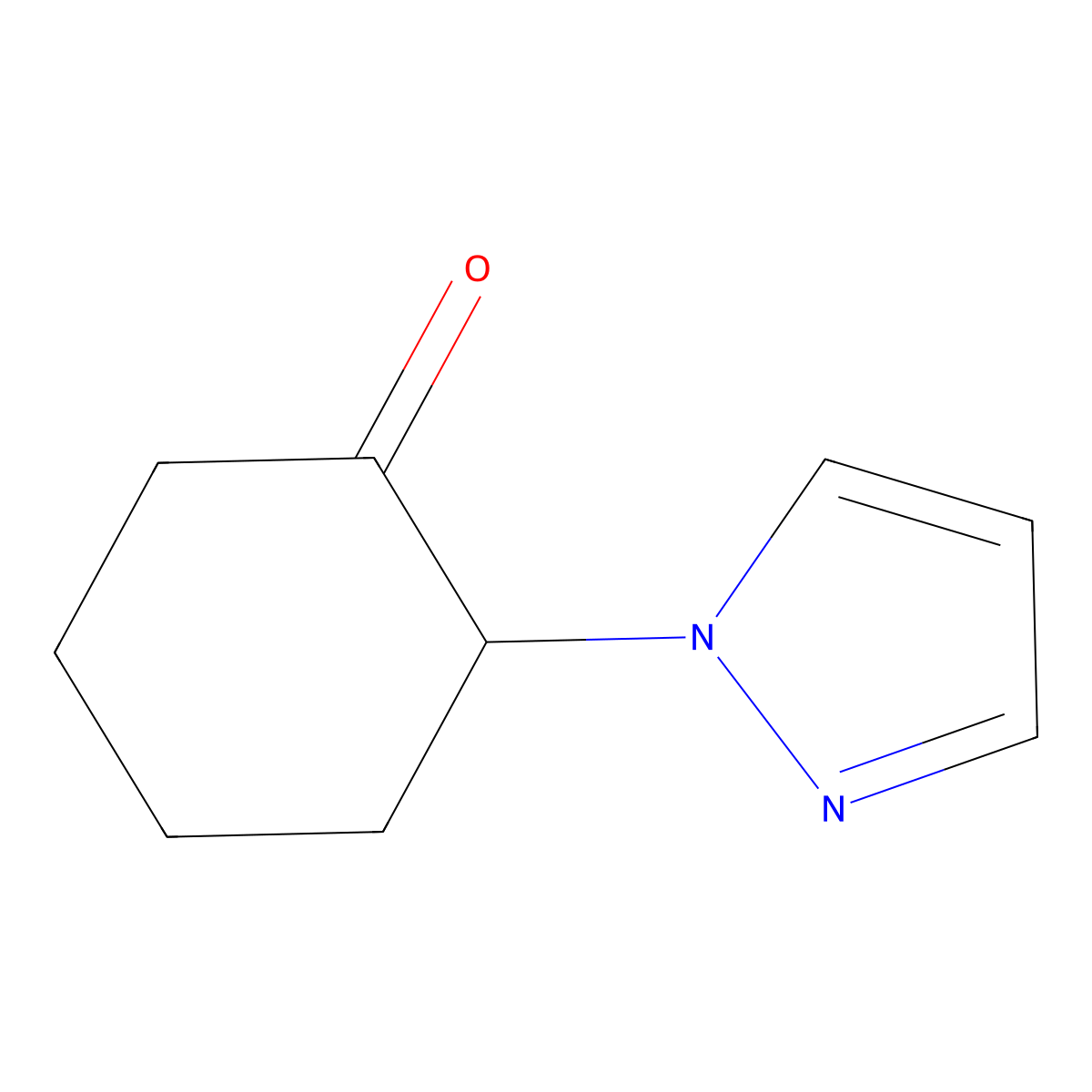 2-(1H-pyrazol-1-yl)cyclohexan-1-one molecular structure, CAS 208576-44-7