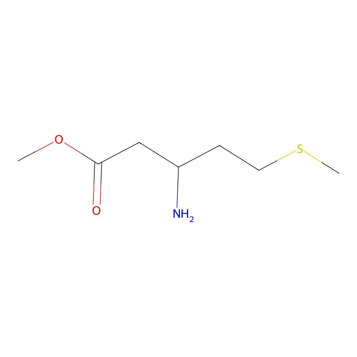 methyl (3R)-3-amino-5-(methylsulfanyl)pentanoate molecular structure, CAS 2085768-13-2