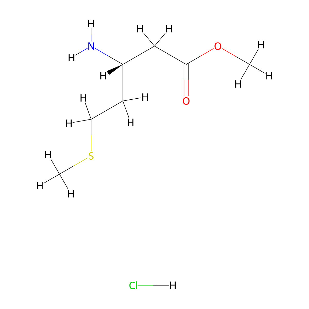 methyl (3R)-3-amino-5-(methylsulfanyl)pentanoate hydrochloride molecular structure, CAS 2085768-14-3