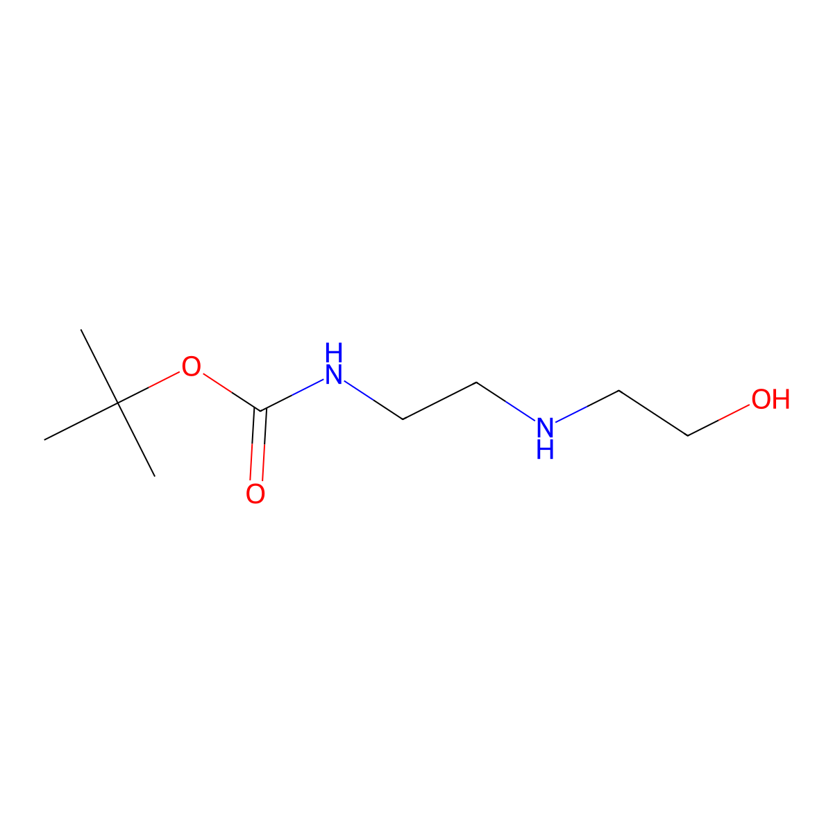 tert-butyl N-{2-[(2-hydroxyethyl)amino]ethyl}carbamate molecular structure, CAS 208577-84-8