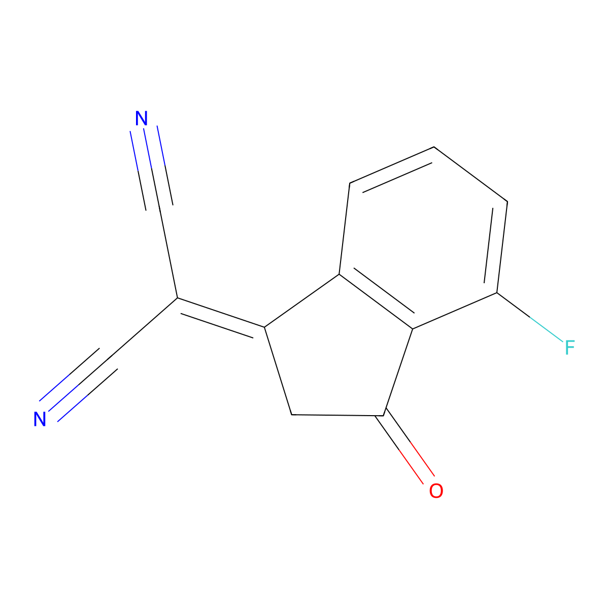 2-(4-Fluoro-3-oxo-2,3-dihydro-1H-inden-1-ylidene)malononitrile molecular structure, CAS 2085792-40-9