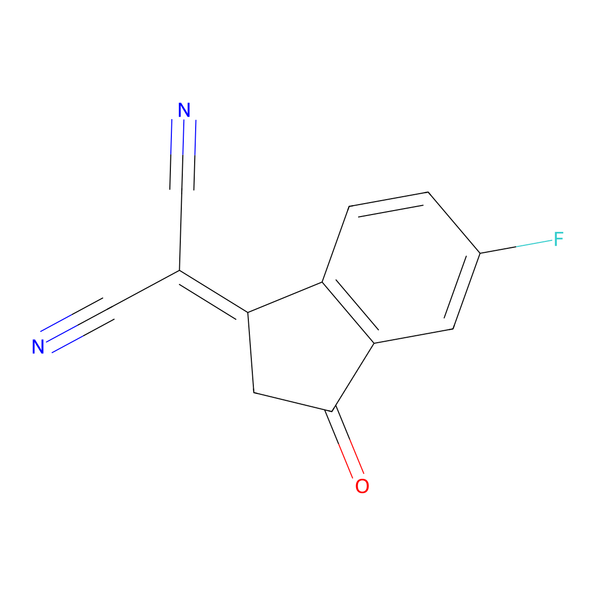 2-(5-Fluoro-3-oxo-2,3-dihydro-1H-inden-1-ylidene)malononitrile molecular structure, CAS 2085802-80-6