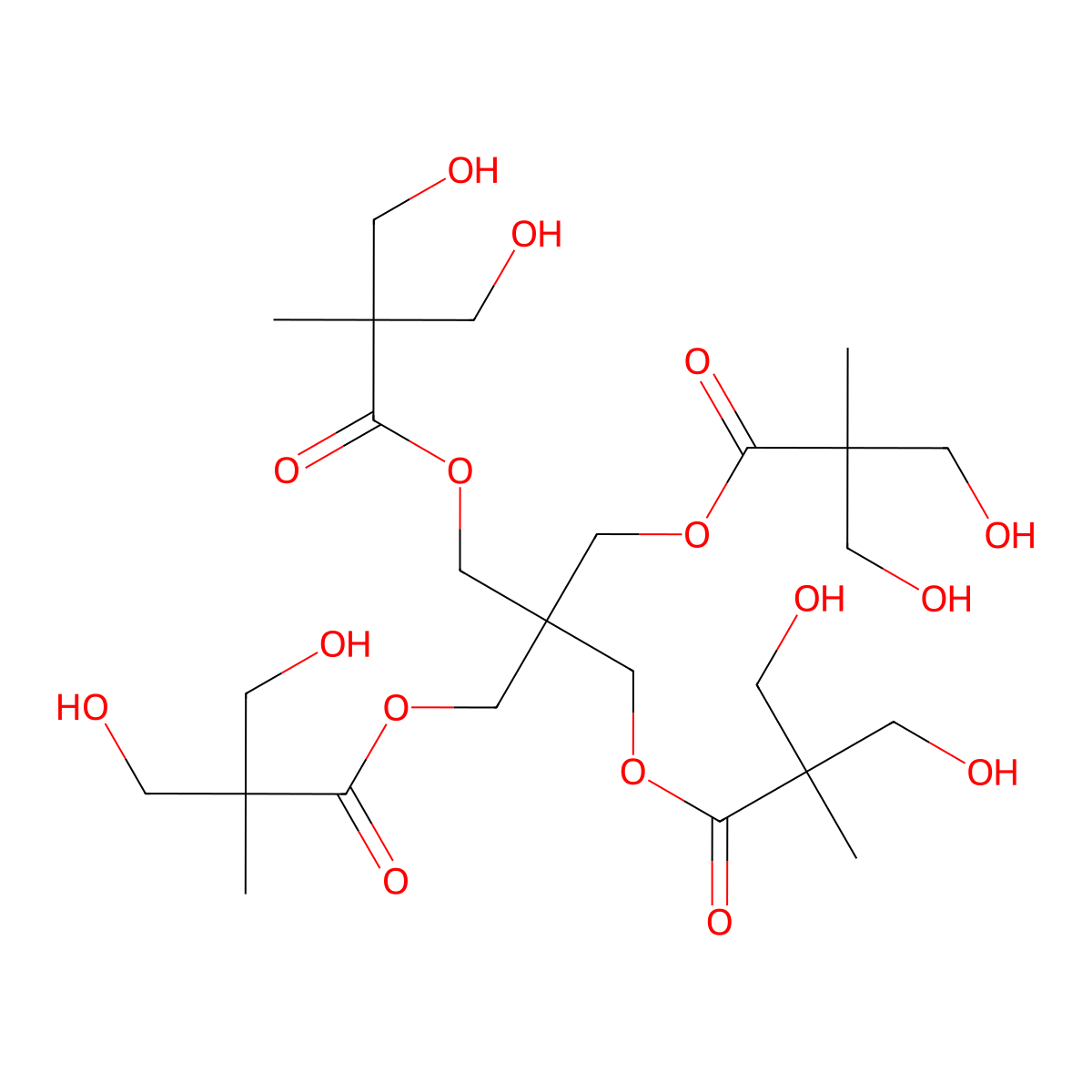 3-{[3-Hydroxy-2-(hydroxymethyl)-2-methylpropanoyl]oxy}-2,2-bis({[3-hydroxy-2-(hydroxymethyl)-2-methylpropanoyl]oxy}methyl)propyl 3-hydroxy-2-(hydroxymethyl)-2-methylpropanoate molecular structure, CAS 208581-26-4