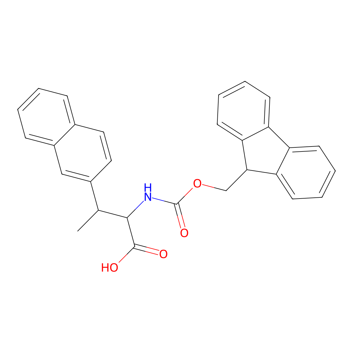 (2S,3R)-2-(9H-fluoren-9-ylmethoxycarbonylamino)-3-(2-naphthyl)butanoic acid molecular structure, CAS 208582-09-6