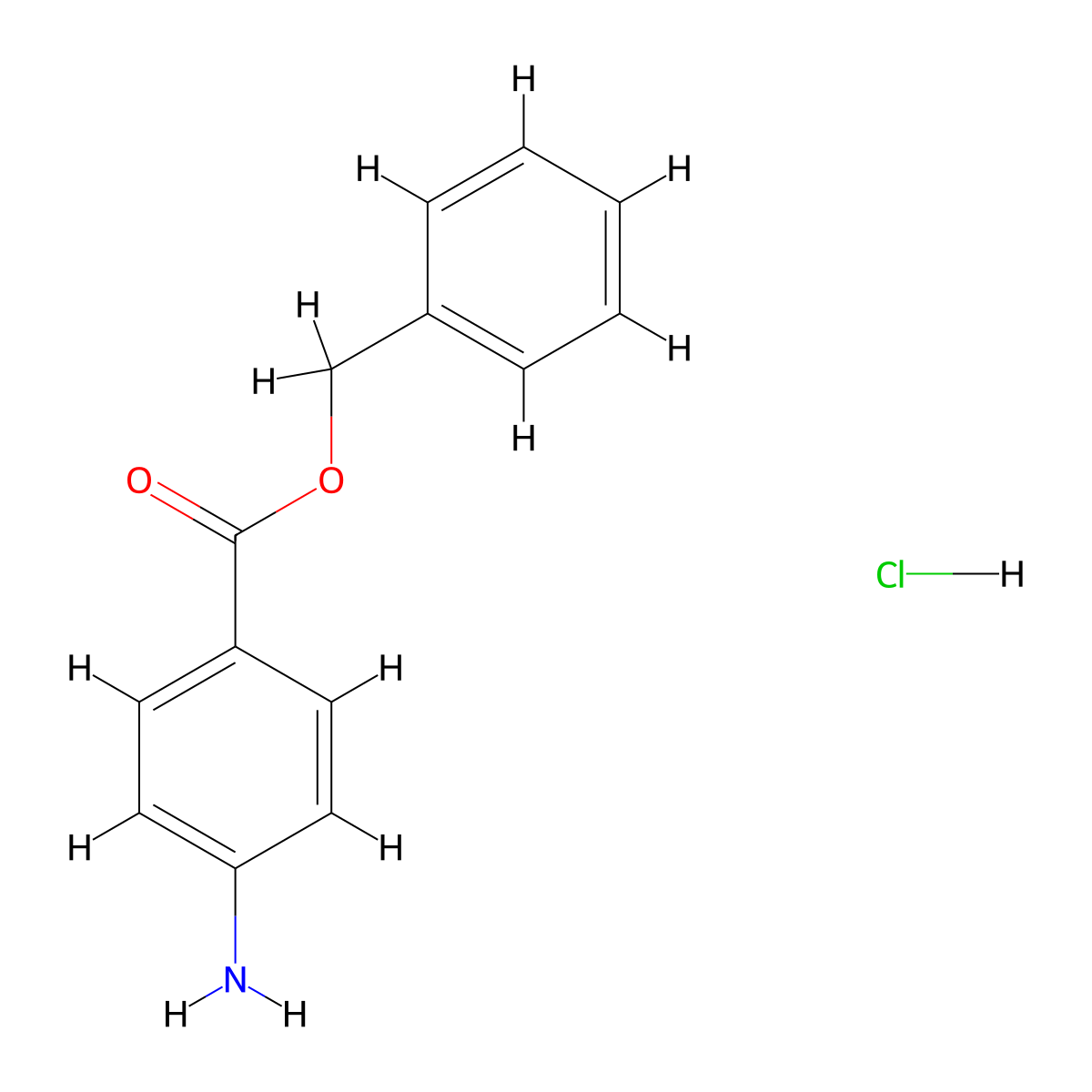 Benzyl 4-aminobenzoate hydrochloride molecular structure, CAS 208588-34-5