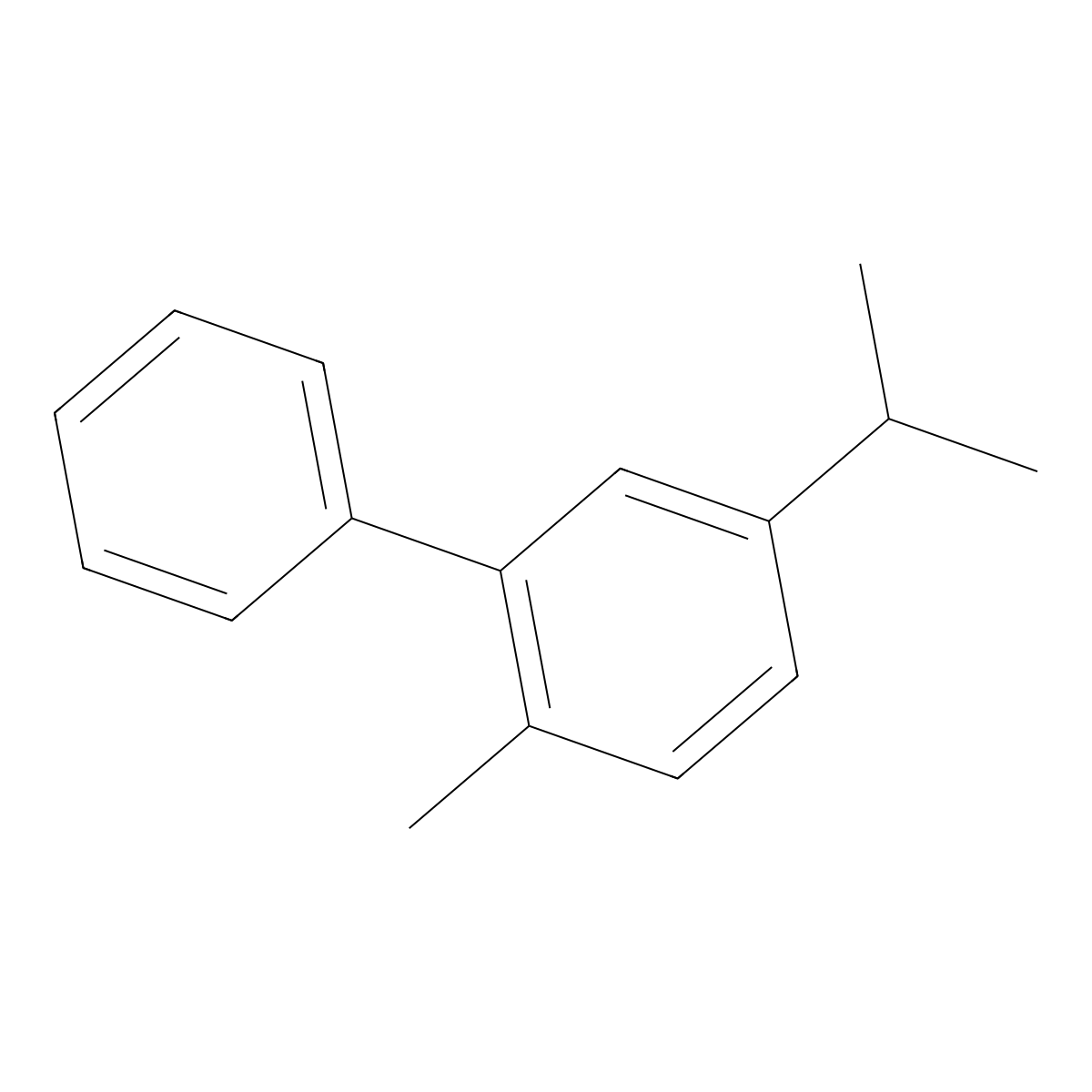 2-Methyl-5-(propan-2-yl)-1,1'-biphenyl molecular structure, CAS 2086-50-2