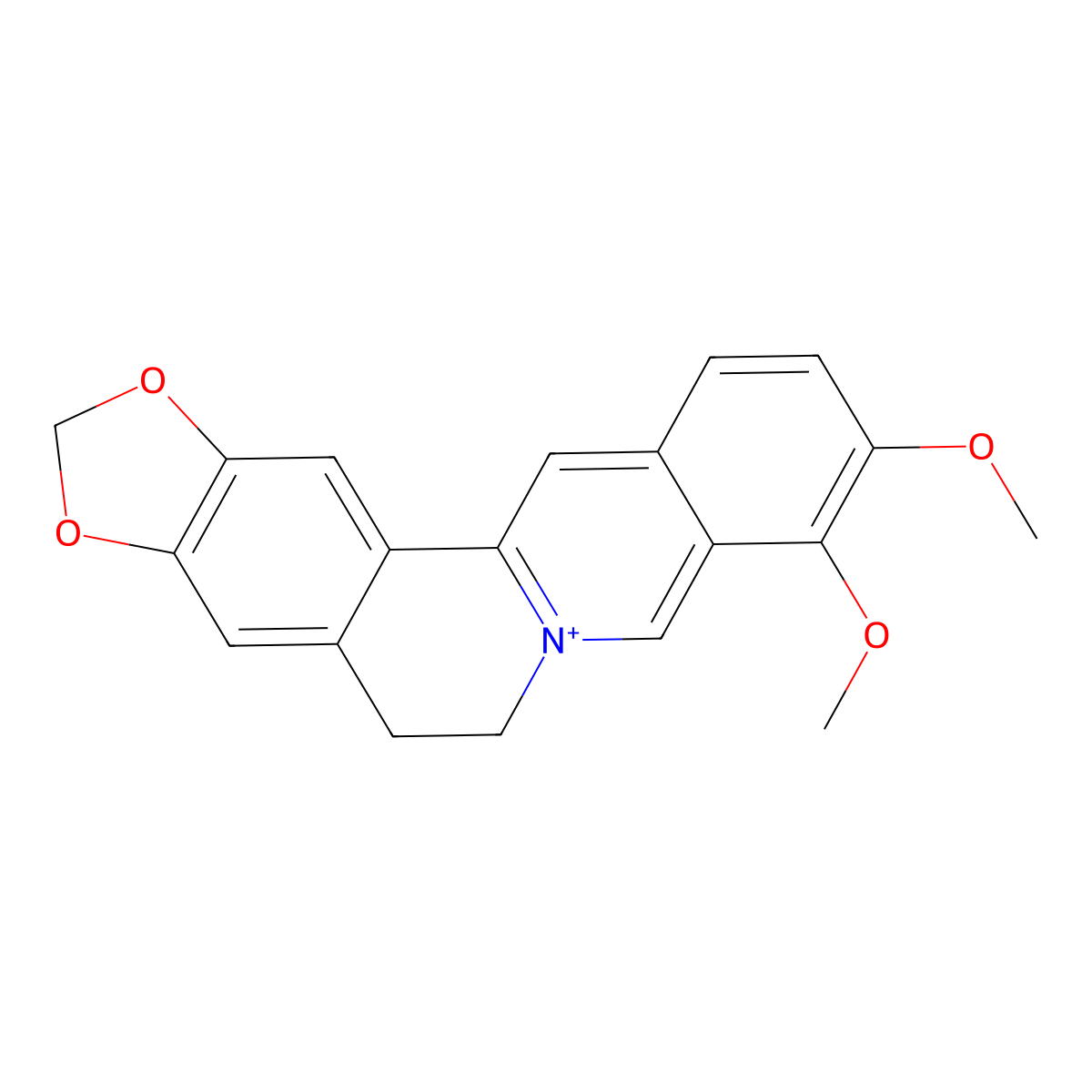 Berberine molecular structure, CAS 2086-83-1