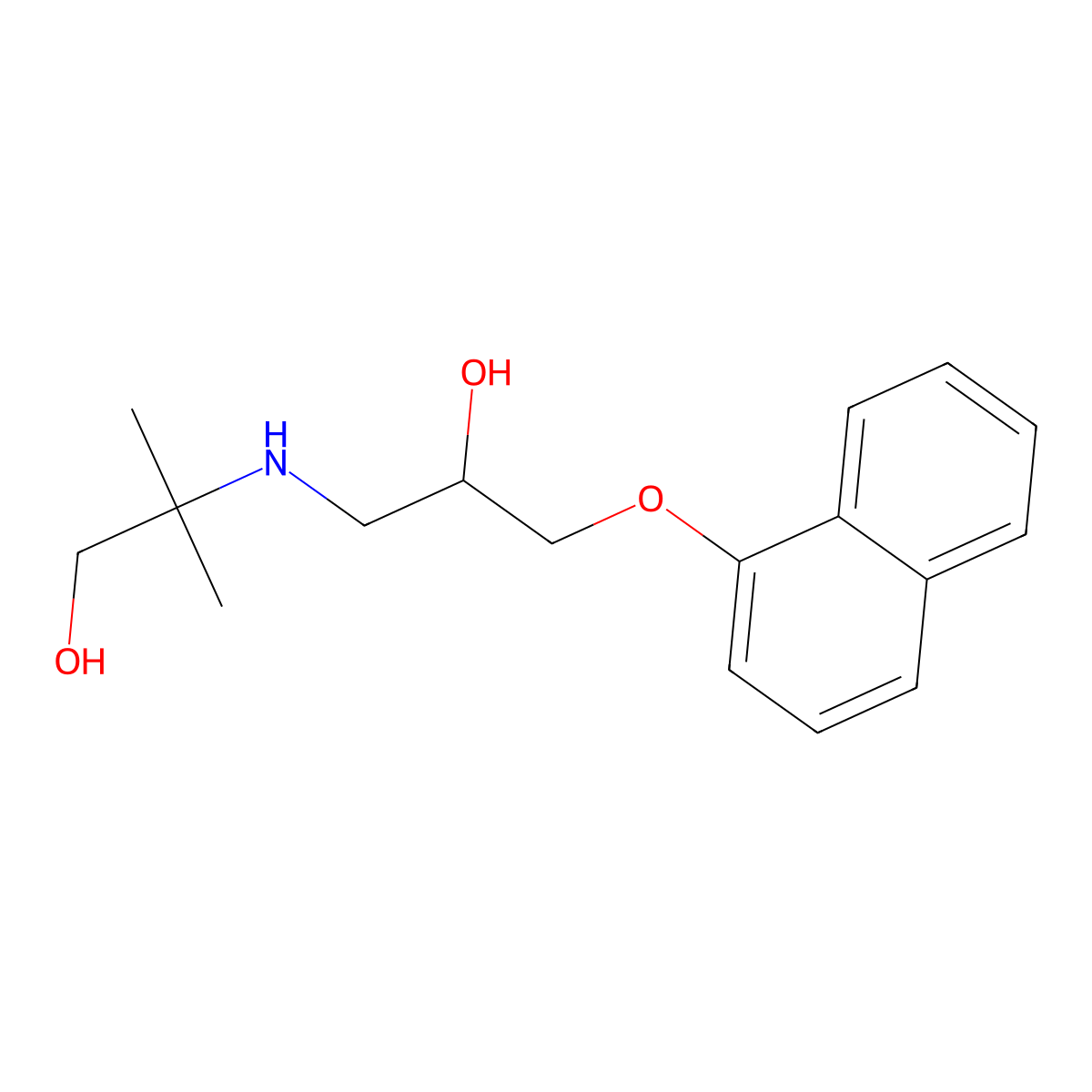 2-[(2-Hydroxy-3-naphthyloxypropyl)amino]-2-methylpropan-1-ol molecular structure, CAS 20862-25-3