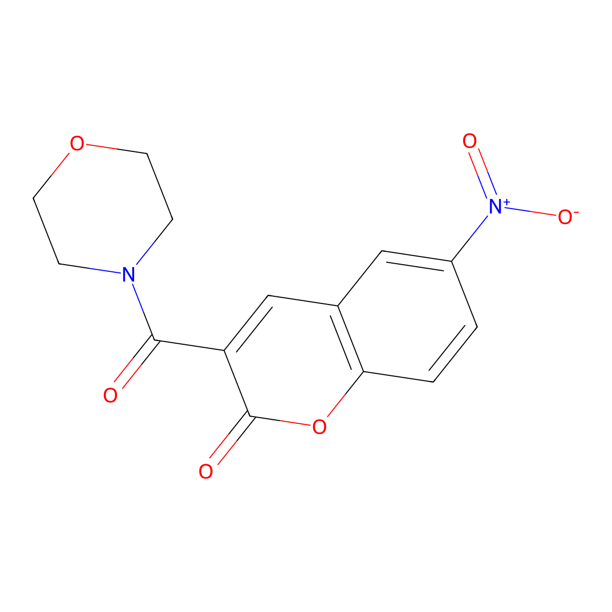 3-(Morpholine-4-carbonyl)-6-nitrochromen-2-one molecular structure, CAS 20862-57-1