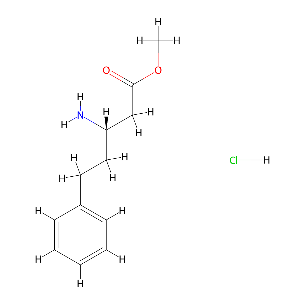 methyl (3S)-3-amino-5-phenylpentanoate hydrochloride molecular structure, CAS 2086201-19-4