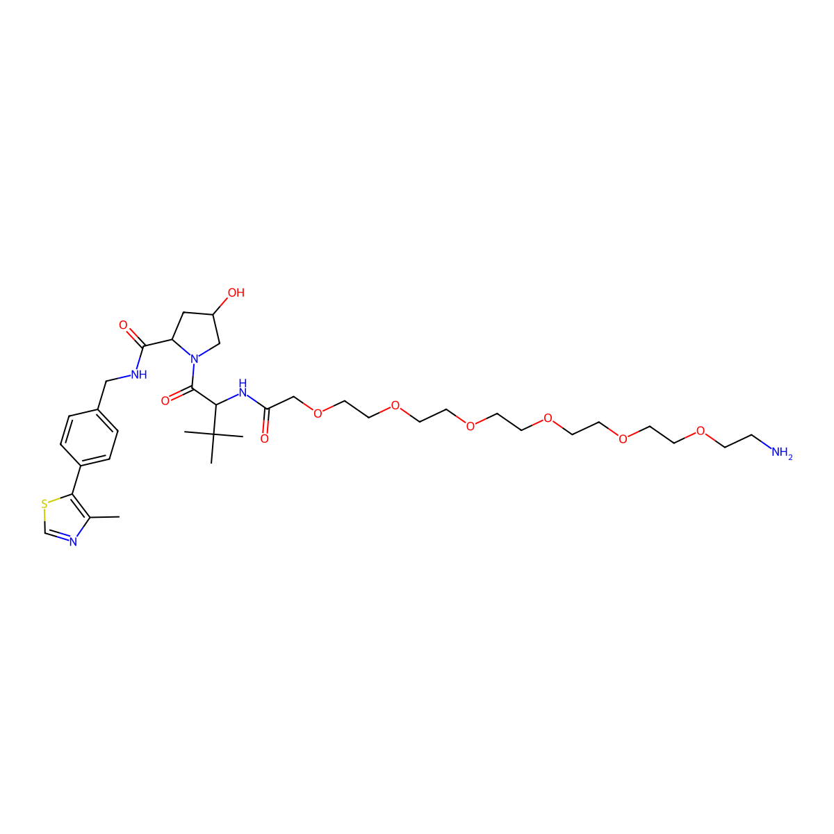 (S,R,S)-AHPC-PEG6-amine, HCl salt molecular structure, CAS 2086298-72-6