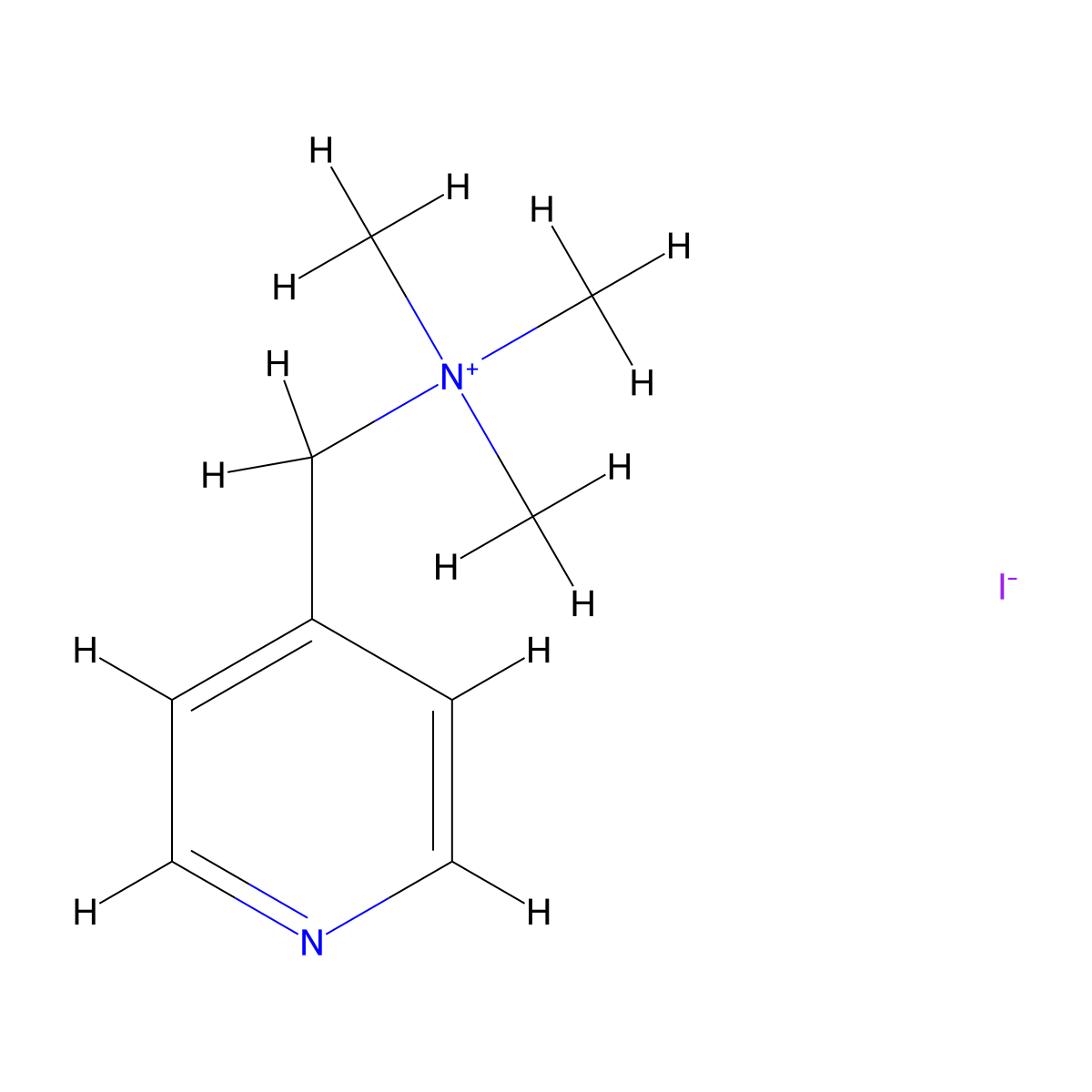 N,N,N-Trimethyl-1-(pyridin-4-yl)methanaminium iodide molecular structure, CAS 20863-50-7