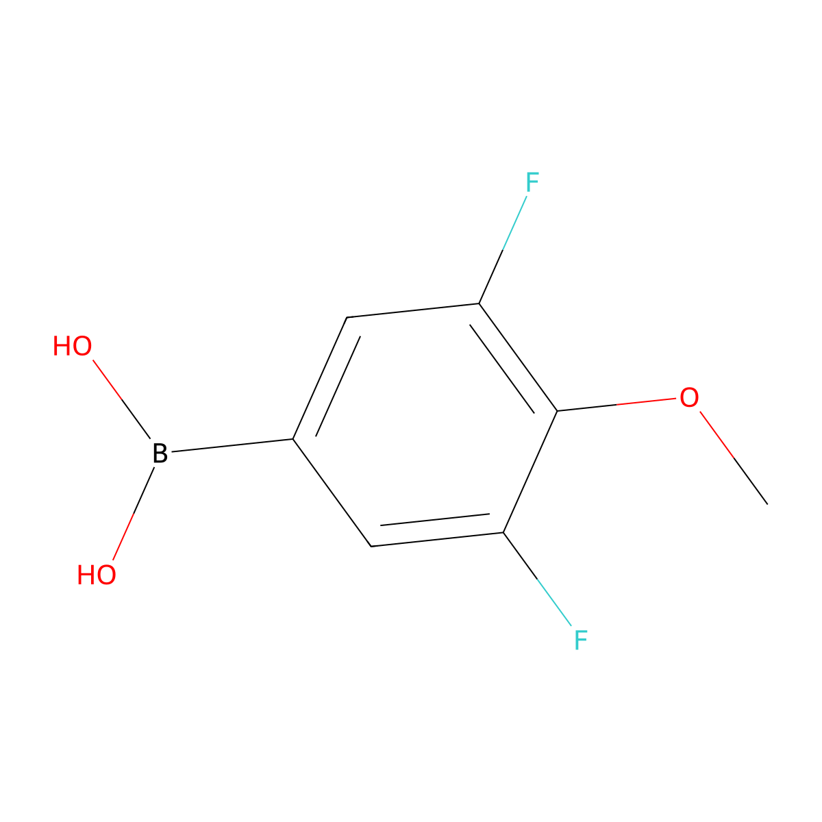 (3,5-Difluoro-4-methoxyphenyl)boronic acid molecular structure, CAS 208641-98-9