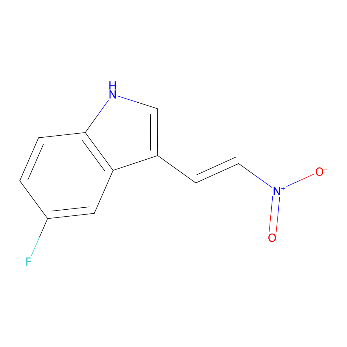 5-Fluoro-3-(2-nitrovinyl)indole molecular structure, CAS 208645-53-8