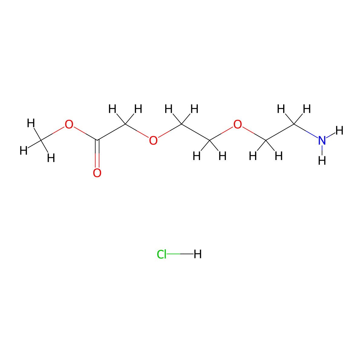 Methyl 2-(2-(2-aminoethoxy)ethoxy)acetate hydrochloride molecular structure, CAS 208647-73-8